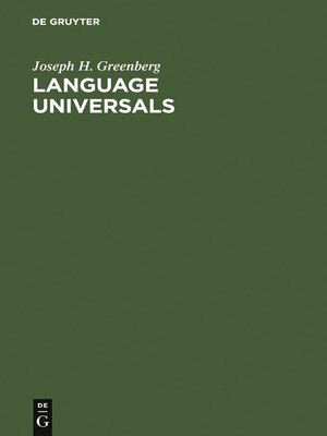 cover image of Language Universals